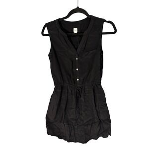 GAP Black Dress XS Sleeveless Drawstring Waist Casual Mini